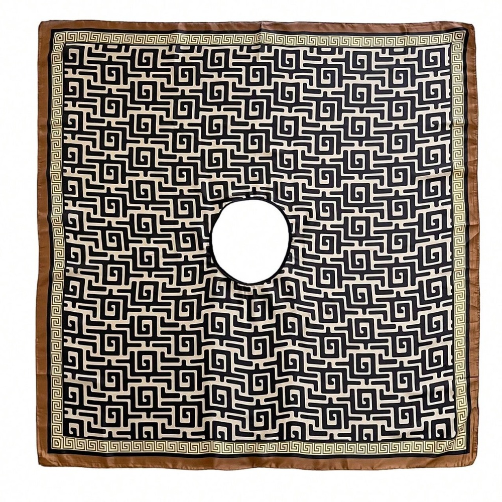 🆕 Silky Geo Print Shawl Scarf - Picture 4 of 5